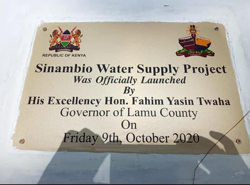 ONGOING: SINAMBIO-MIRUJI WATER INFRASTRUCTURE ON COURSE