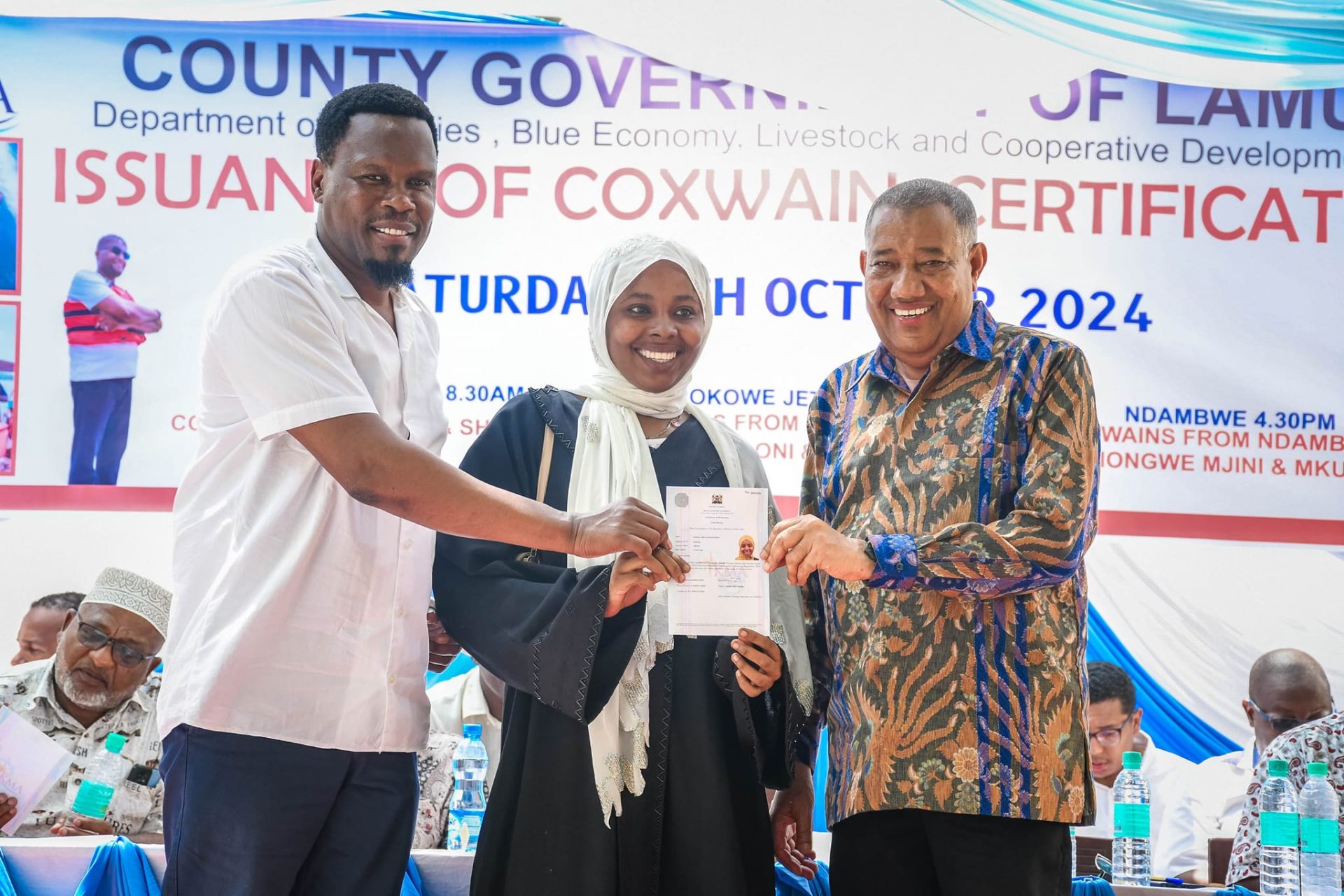 GOVERNOR TIMAMY ISSUES OVER 2,600 COXSWAINS CERTIFICATES IN LAMU IN A BID TO IMPROVE SEA SAFETY