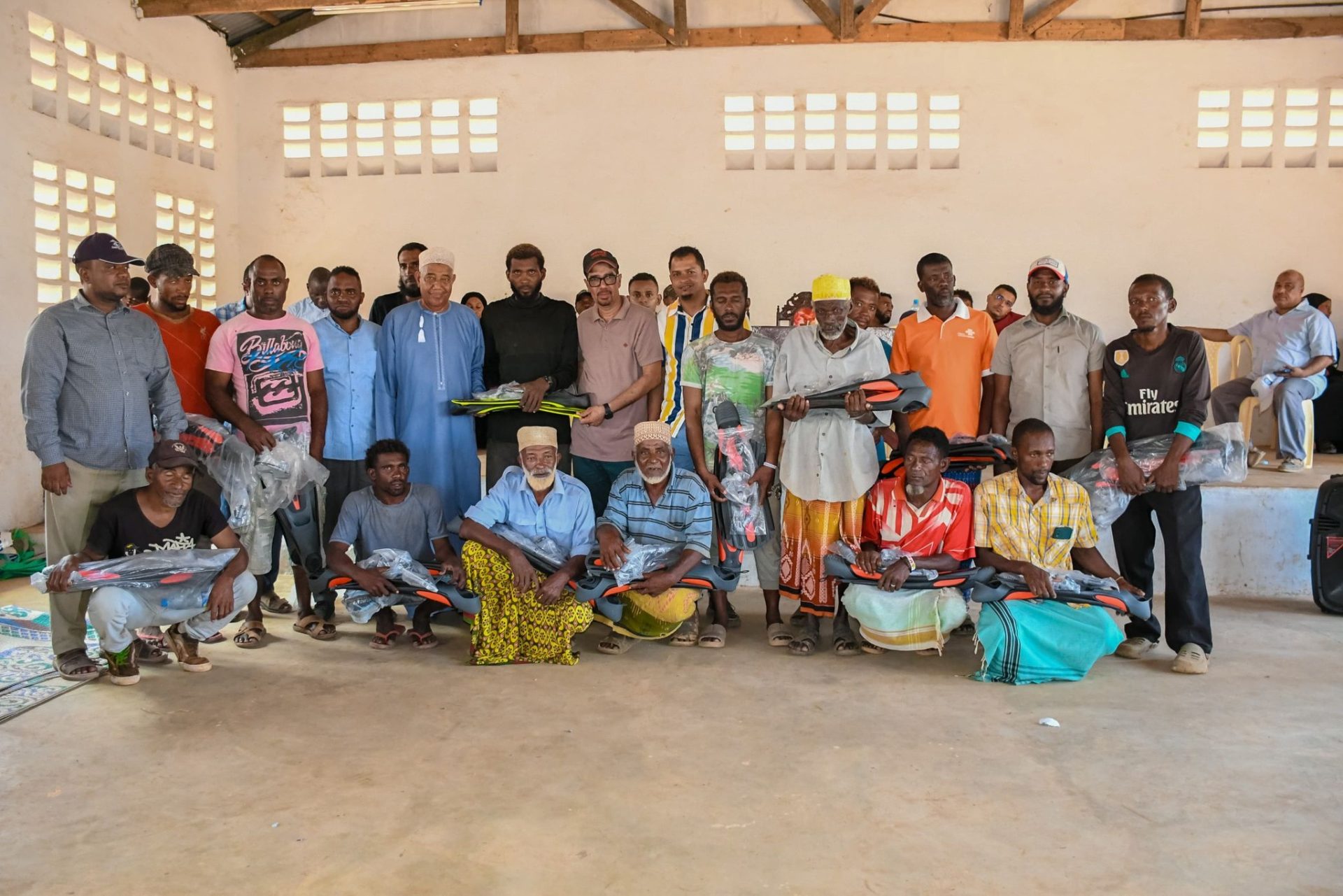 SHANGA ISHAKANI FISHERMEN RECEIVE FISHING EQUIPMENT & COXWAIN CERTIFICATES FROM GOVERNOR TIMAMY